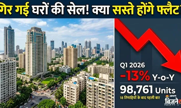 घरों की बिक्री 18 तिमाही में पहली बार 1 लाख से नीचे