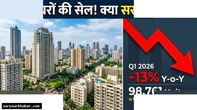 घरों की बिक्री 18 तिमाही में पहली बार 1 लाख से नीचे