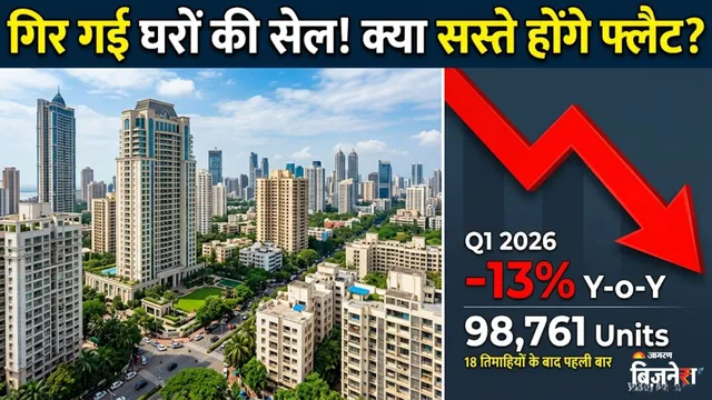 घरों की बिक्री 18 तिमाही में पहली बार 1 लाख से नीचे