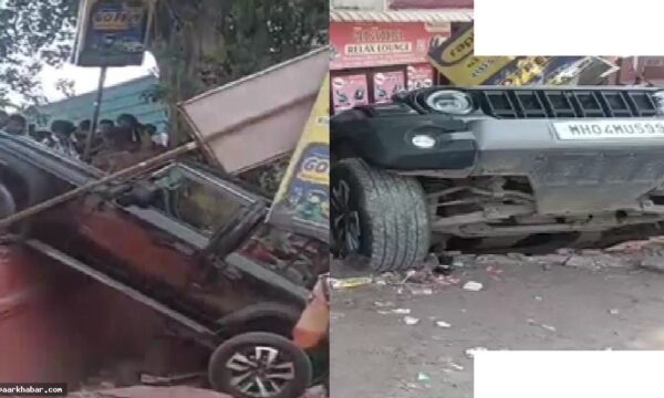 सूरत रेलवे स्टेशन पर थार कार हादसा, दीवार क्षतिग्रस्त