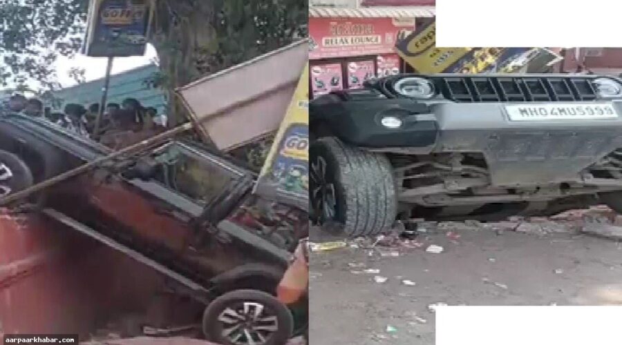 सूरत रेलवे स्टेशन पर थार कार हादसा, दीवार क्षतिग्रस्त