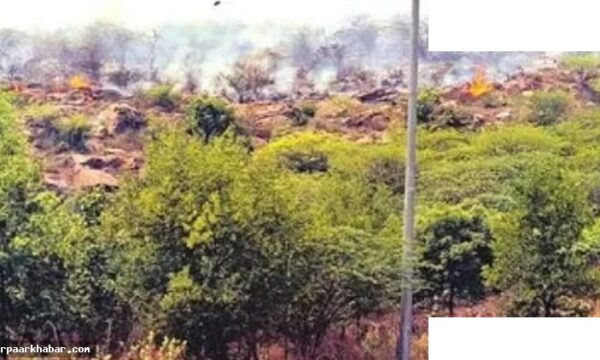 अरावली पहाड़ी में आग: इंद्री गांव की सुरक्षा