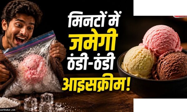 बिना फ्रिज 10 मिनट में आइसक्रीम जमाने की ट्रिक