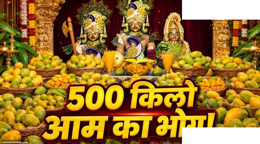 500 किलो केसर आम का भोग! मैंगो अन्नकूट की परंपरा