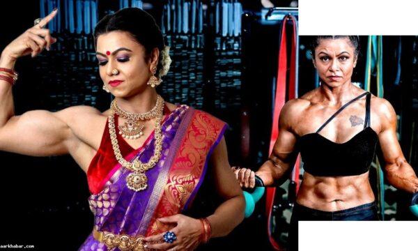 साड़ी पहनकर 70 किलो वजन उठाने वाली महिला