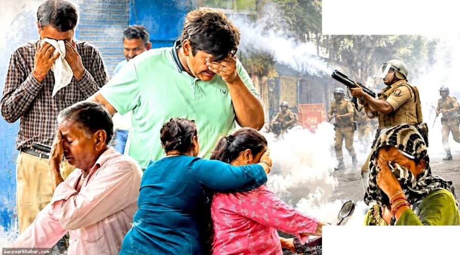बिजनौर पुलिस मॉक ड्रिल में आंसू गैस का विवाद