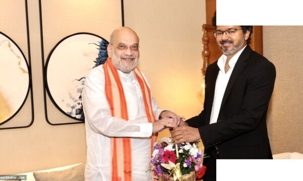 CM विजय और अमित शाह की चेन्नई में मुलाकात