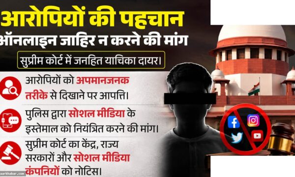 सुप्रीम कोर्ट ने आरोपियों की पहचान ऑनलाइन जाहिर करने पर लगाई रोक